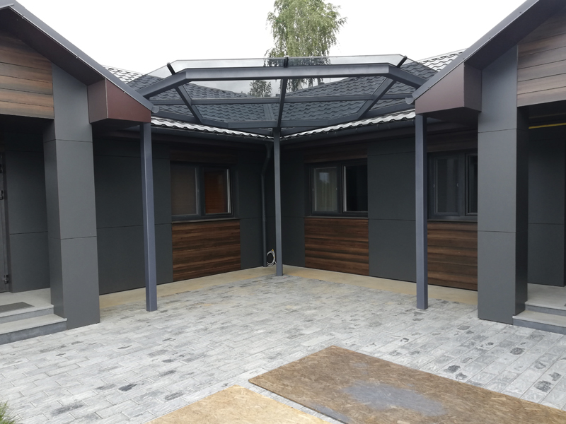 Фасад с облицовкой HPL панелями